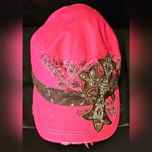 Elegant Fuchsia Embellished Hat